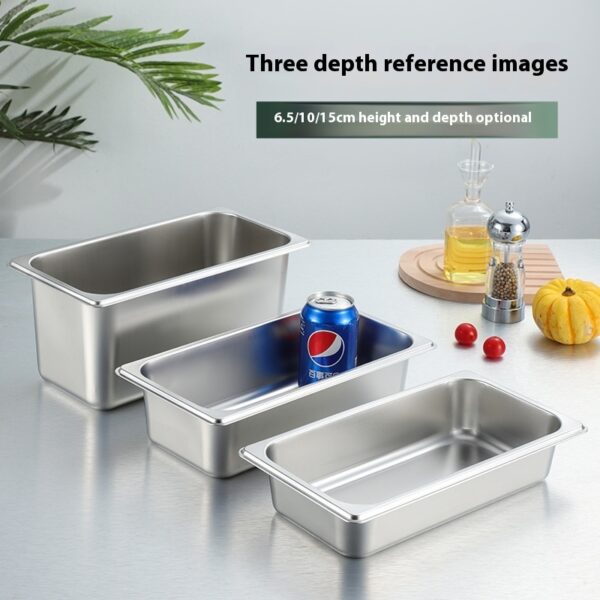 Stainless Steel Gastronorm Pan Buffet Basin Rectangular Kitchen Sink With Lid