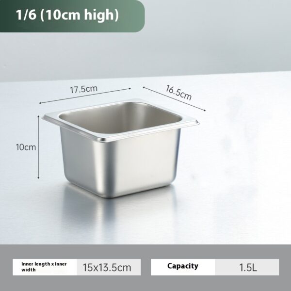 Stainless Steel Gastronorm Pan Buffet Basin Rectangular Kitchen Sink With Lid