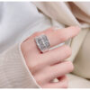S925 Sterling Silver Simple Minimalist Concave-convex Texture Ring