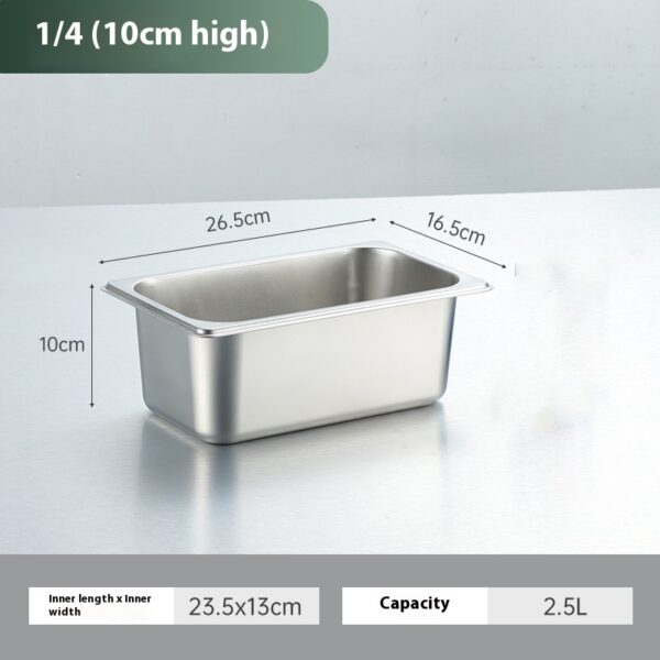 Stainless Steel Gastronorm Pan Buffet Basin Rectangular Kitchen Sink With Lid