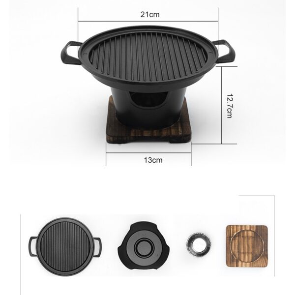 6588478782645.jpg Mini BBQ Grill Alcohol Stove Home Smokeless Barbecue Grill Outdoor BBQ Plate Roasting Meat Tools