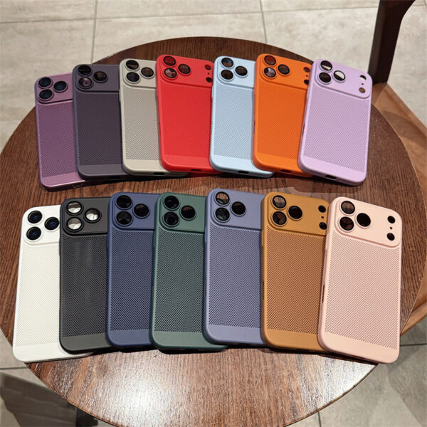 84644f38-0fdc-4c35-8ac6-244ba6e09342.jpg Suitable For 17Air Heat Dissipation Network Shell With Lens Protector Breathable Frosted Mobile Phone Case