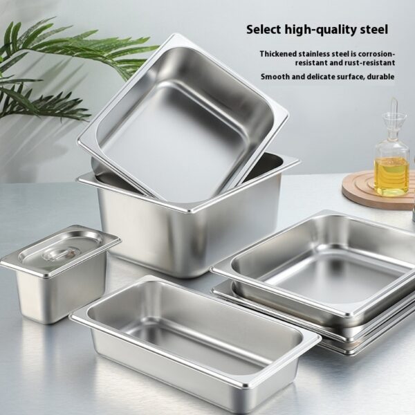 Stainless Steel Gastronorm Pan Buffet Basin Rectangular Kitchen Sink With Lid