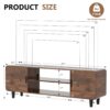 TV Stand For 55 Inch TV, Entertainment Center With Storage Cabinets, Soft Hinge Door With Handle, Media TV Console Table For Living Room Bedroom, Rustic Brown