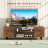 TV Stand For 55 Inch TV, Entertainment Center With Storage Cabinets, Soft Hinge Door With Handle, Media TV Console Table For Living Room Bedroom, Rustic Brown