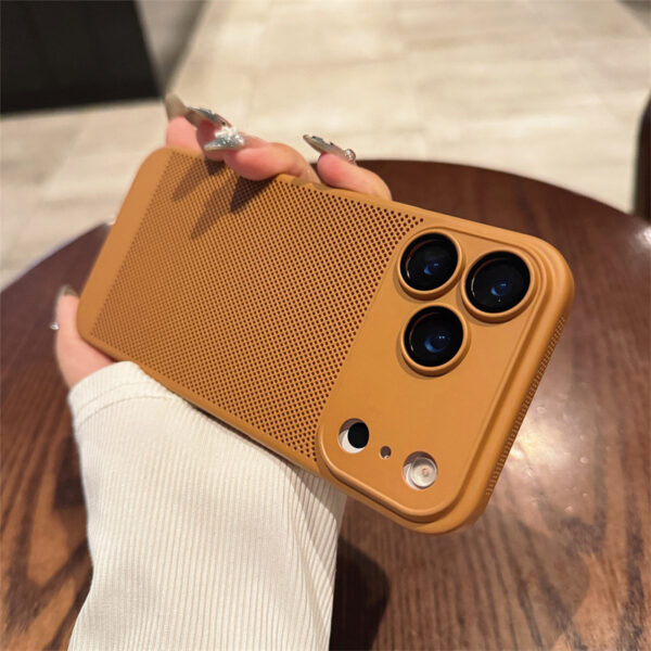 be563a62-afd2-4d49-99bb-d212f17fb885.jpg Suitable For 17Air Heat Dissipation Network Shell With Lens Protector Breathable Frosted Mobile Phone Case