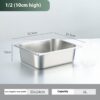 Stainless Steel Gastronorm Pan Buffet Basin Rectangular Kitchen Sink With Lid